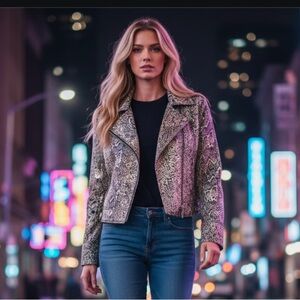 Buckle Daytrip Women's Snake Print Metallic Jacket